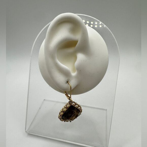 NWT lonna & lilly faceted resin gold tone dangle drop earrings! - Picture 2 of 7